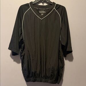 FootJoy Black V-Neck Short Sleeve Pullover with White Piping